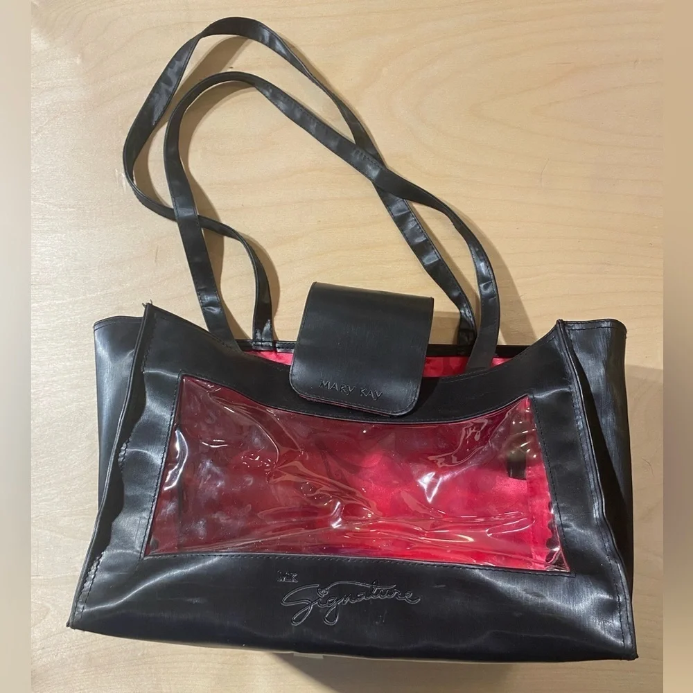 Mary Kay Signature Black and Red Make Up Tote Bag (MV)